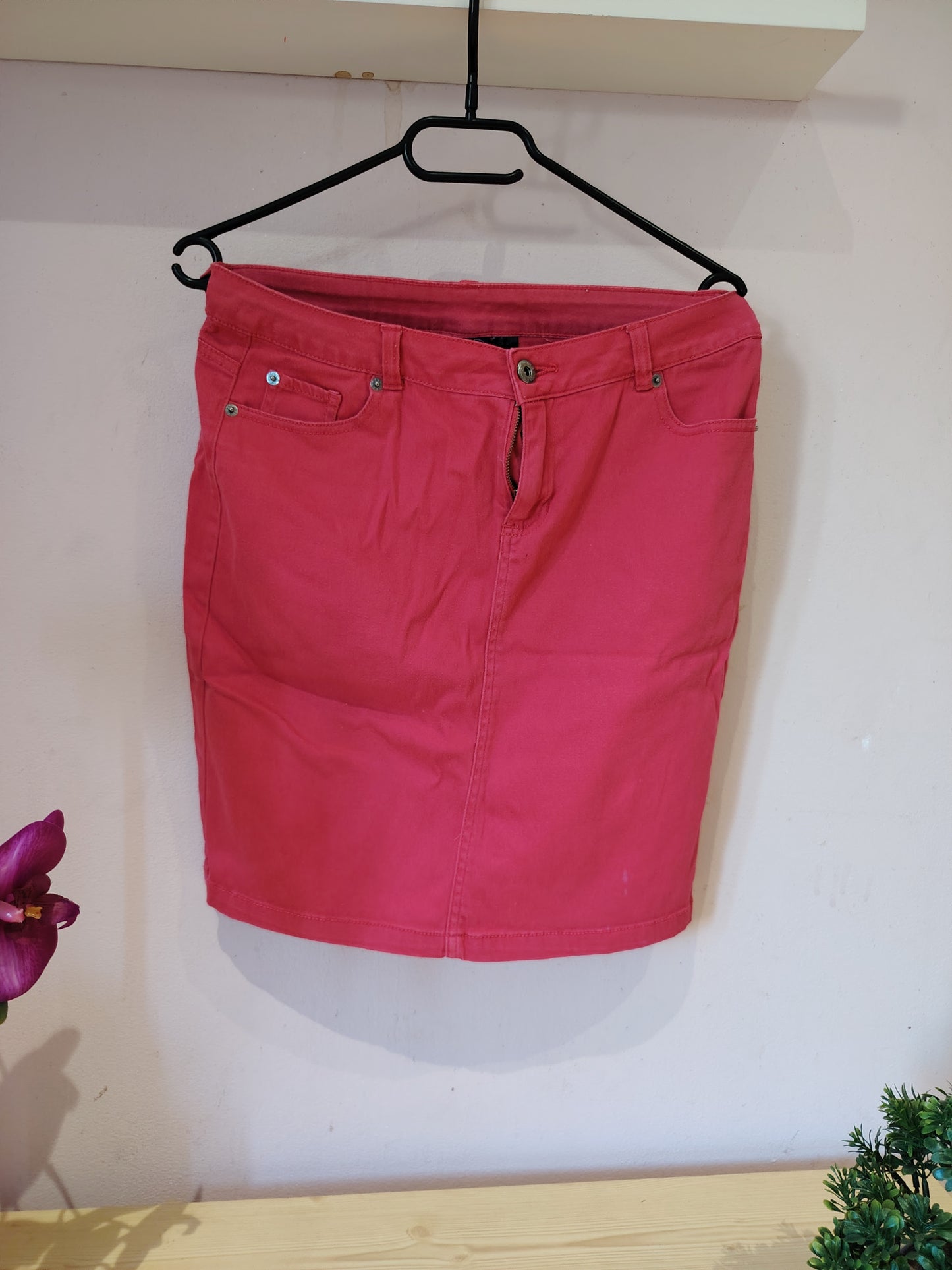 Jupe en jean rose