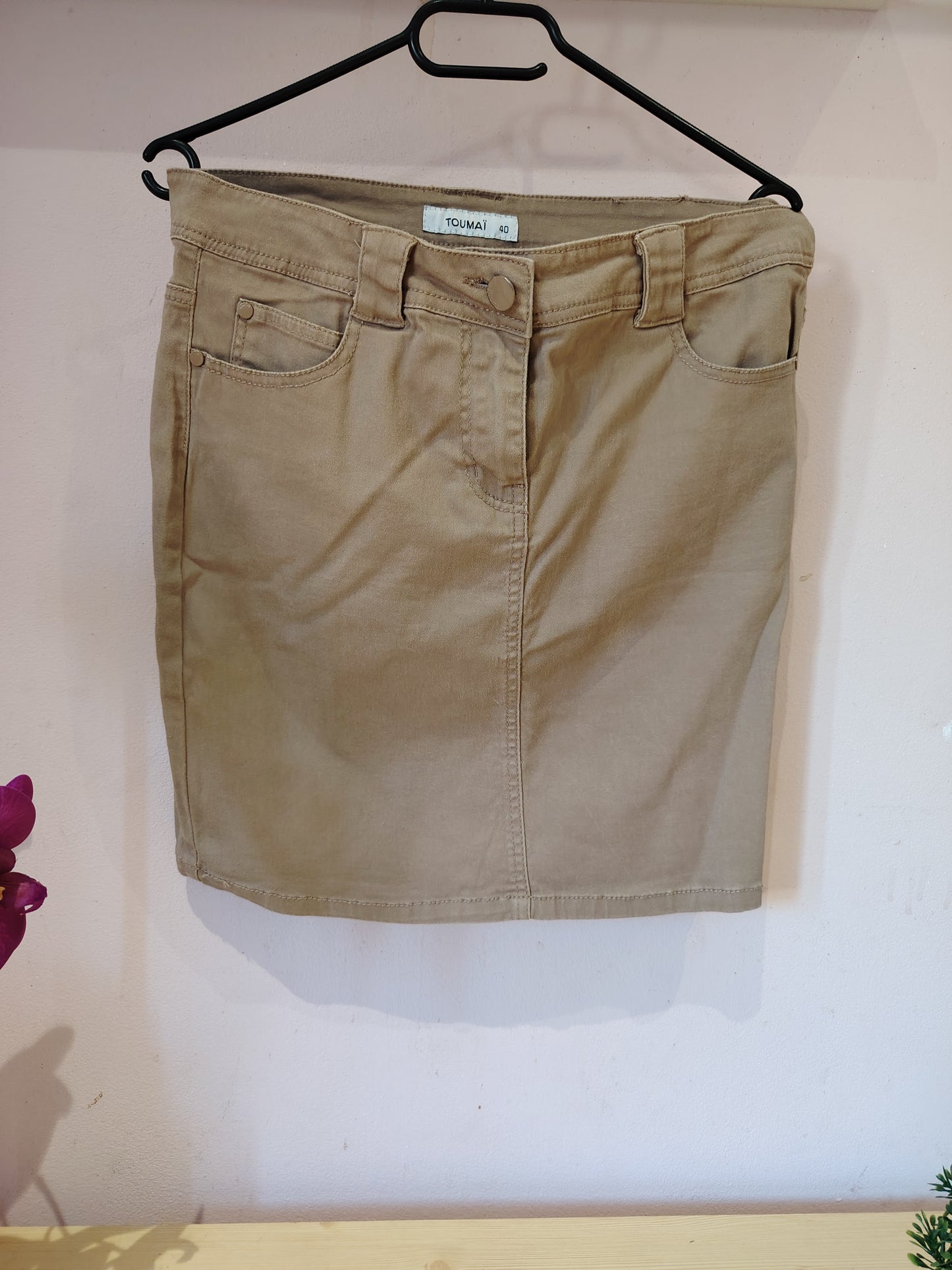 Jupe en jean taupe